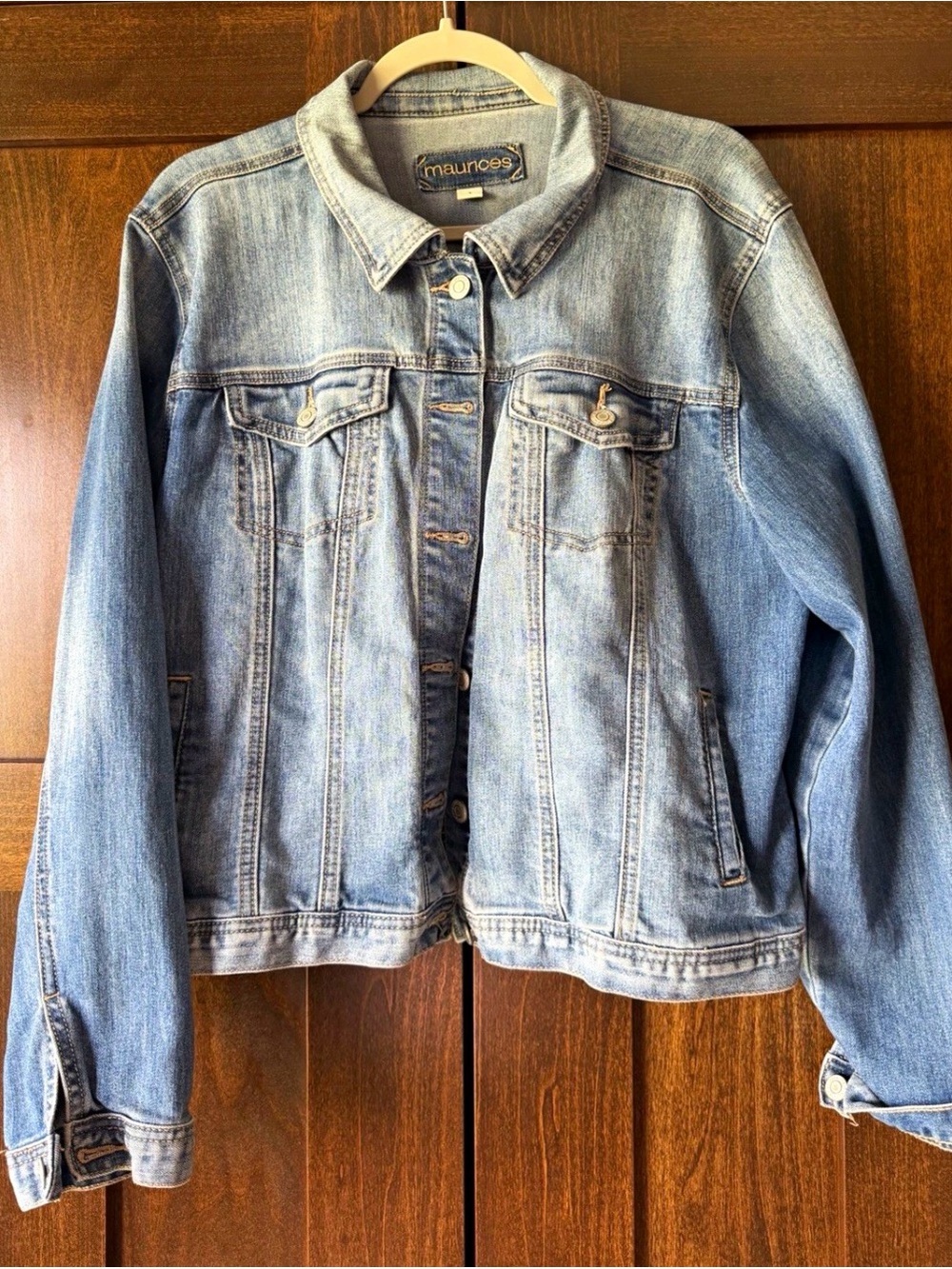 Maurices Light Blue Denim Jacket with Chest Pockets